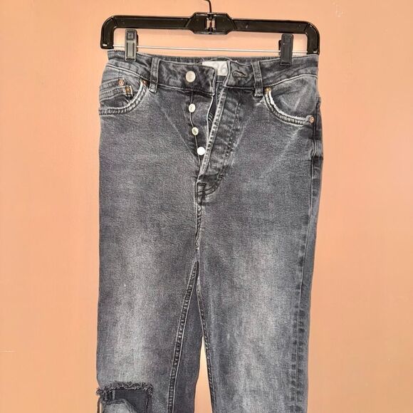 We The Free Free People Black Washed Distressed Denim Jeans - Size 26 - Picture 9 of 10